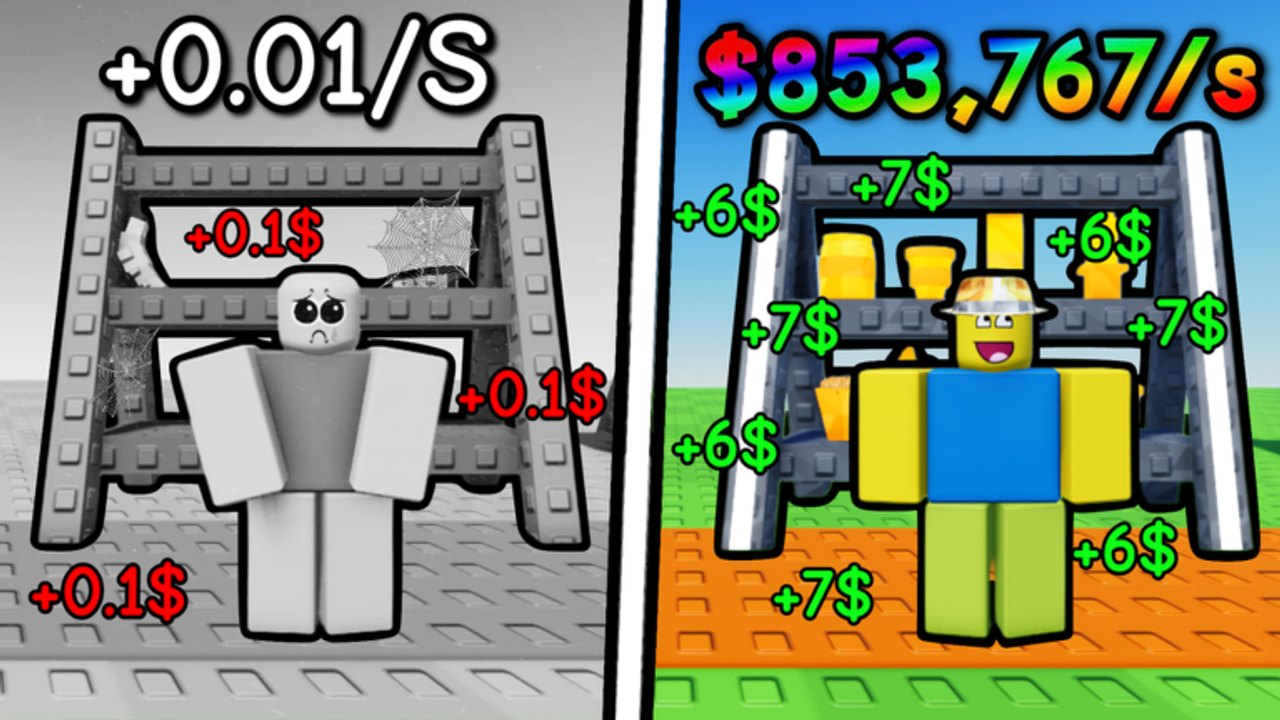 Own A Grocery Store Roblox storefront exterior with grocery awning, shopping carts, and market entrance